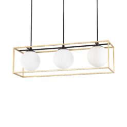 IDEAL LUX Κρεμαστό Φωτιστικό Οροφής LINGOTTO 3xE14 Μαύρου Χρυσού Χρώματος – 198125