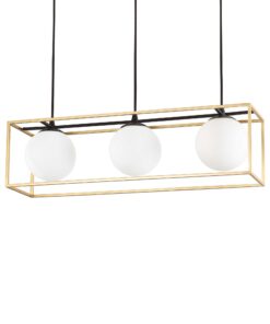 IDEAL LUX Κρεμαστό Φωτιστικό Οροφής LINGOTTO 3xE14 Μαύρου Χρυσού Χρώματος – 198125