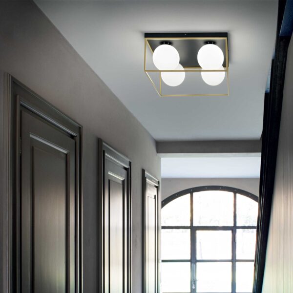 IDEAL LUX Φωτιστικό Οροφής LINGOTTO Μαύρου Χρώματος – 327860