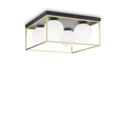 IDEAL LUX Πλαφονιέρα Οροφής LINGOTTO 4xE14 Μαύρου- Χρυσού Χρώματος – 198156
