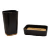 Bath accessories set 2pcs Nature pakoworld pp black color 199-000037