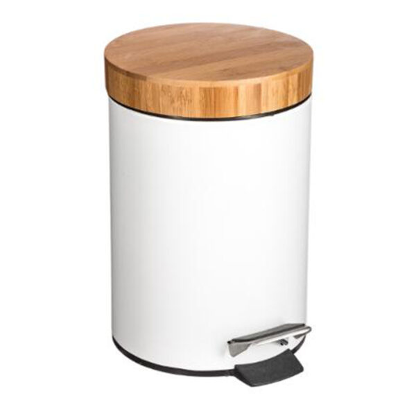 Thash can 3L Nature pakoworld metal in white color-natural 199-000042