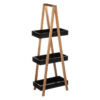 Floor shelf Nancy pakoworld wooden in natural-black color 30×18,5x82cm 199-000053