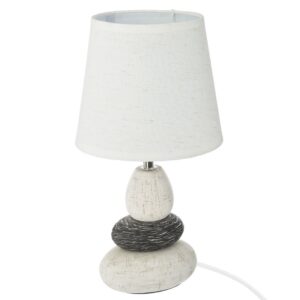 Επιτραπέζιο φωτιστικό Rockgem pakoworld Ε27 ivory-ανθρακί Φ18×33εκ 199-000456
