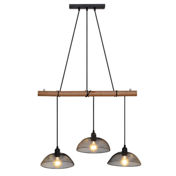 Timmy pakoworld three-light ceiling lamp E27 black-natural 70x70x150cm 199-000476