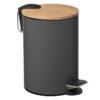 Waste bin 3L Nature pakoworld metallic dark grey- natural 199-000486