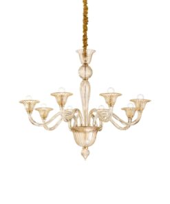 IDEAL LUX Κρεμαστό Φωτιστικό BRIGITTA 8xE14 Χρώματος Κεχριμπάρι – 199412