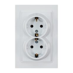 ΠΡΙΖΑ ΣΟΥΚΟ ΔΙΠΛΗ ΧΩΝΕΥΤΗ 16A ΛΕΥΚΗ EUROLAMP – 152-10136