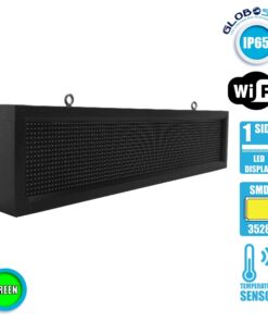 GloboStar® 90252 Κυλιόμενη Ψηφιακή Επιγραφή P10 LED SMD AC 220-240V με Wi-Fi – Αδιάβροχή IP54 – Μονής Όψης – Μ104 x Π9 x Υ24cm Πράσινο