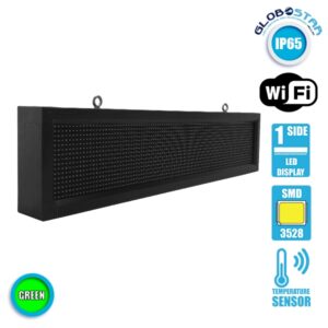 GloboStar® 90252 Κυλιόμενη Ψηφιακή Επιγραφή P10 LED SMD AC 220-240V με Wi-Fi – Αδιάβροχή IP54 – Μονής Όψης – Μ104 x Π9 x Υ24cm Πράσινο