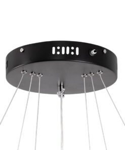 GloboStar® NEMESIS TRIO 61167-DECO Κρεμαστό Φωτιστικό Δαχτυλίδι-Κύκλος LED CCT 100W 12123lm 360° AC 220-240V – Εναλλαγή Φωτισμού μέσω Τηλεχειριστηρίου All In One Ψυχρό 6000k+Φυσικό 4500k+Θερμό 2700k Dimmable Φ25+40+60cm – Μαύρο – 3 Years Warranty