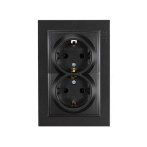 ΠΡΙΖΑ ΣΟΥΚΟ ΔΙΠΛΗ ΧΩΝΕΥΤΗ 16A ΜΑΥΡΟ EUROLAMP – 152-10336