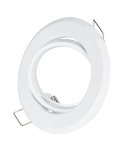 GloboStar® DELTA 77814 Χωνευτό Κινούμενο Στρόγγυλο Σποτ Οροφής για Λάμπα MR16 με Βάση GU5.3 ή GU10 – IP20 – Μεταλλικό – Φ92 x Υ28mm – Λευκό – 5 Χρόνια Εγγύηση