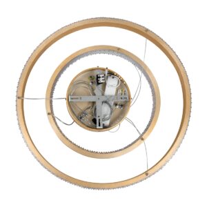 GloboStar® DIAMOND DUO 61151 Κρεμαστό Φωτιστικό Δαχτυλίδι-Κύκλος LED CCT 75W 8743lm 360° AC 220-240V – Εναλλαγή Φωτισμού μέσω Τηλεχειριστηρίου All In One Ψυχρό 6000k+Φυσικό 4500k+Θερμό 2700k Dimmable Φ40+60cm – Χρυσό Βούρτσας – 3 Years Warranty
