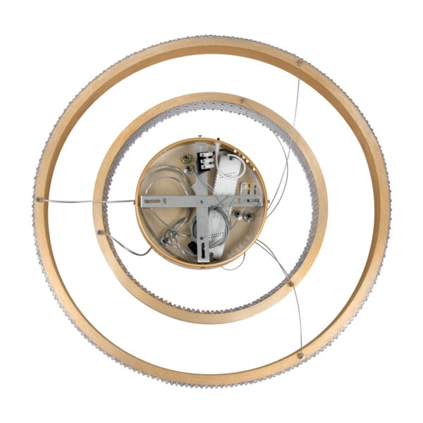 GloboStar® DIAMOND DUO 61151 Κρεμαστό Φωτιστικό Δαχτυλίδι-Κύκλος LED CCT 75W 8743lm 360° AC 220-240V – Εναλλαγή Φωτισμού μέσω Τηλεχειριστηρίου All In One Ψυχρό 6000k+Φυσικό 4500k+Θερμό 2700k Dimmable Φ40+60cm – Χρυσό Βούρτσας – 3 Years Warranty
