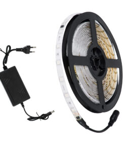 GloboStar® S-120001 Σετ Ταινία LED Digital Magic Strip IC3 5m 36W/5m 12V 30LED/m 5050 SMD 600lm/m 120° Αδιάβροχη IP65 με Ενσωματωμένα Προγράμματα Λειτουργίας και Τροφοδοτικό Κόκκινο