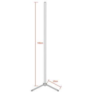 Μοντέρνο Minimal Επιδαπέδιο Μαύρο Φωτιστικό 150cm LED 24 Watt με Ασύρματο Χειριστήριο Αφής 2.4G RF & Dimmer CCT – Ψυχρό – Ημέρας – Θερμό GloboStar ALIEN Design GLOBO-150-10