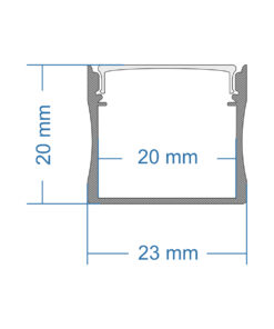 GloboStar® SURFACE-PROFILE 70868-1M Προφίλ Αλουμινίου – Βάση & Ψύκτρα Ταινίας LED με Λευκό Γαλακτερό Κάλυμμα – Επιφανειακή Χρήση – Πατητό Κάλυμμα – Λευκό – 1 Μέτρο – Μ100 x Π2.3 x Υ2cm
