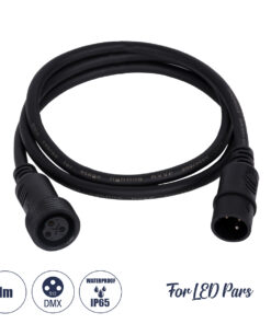 GloboStar® 51171 Καλώδιο 3PIN DMX512 1 Μέτρο από Female XLR σε Male XLR Τερματισμένο Αδιάβροχο IP65 Μ100cm – Μαύρο