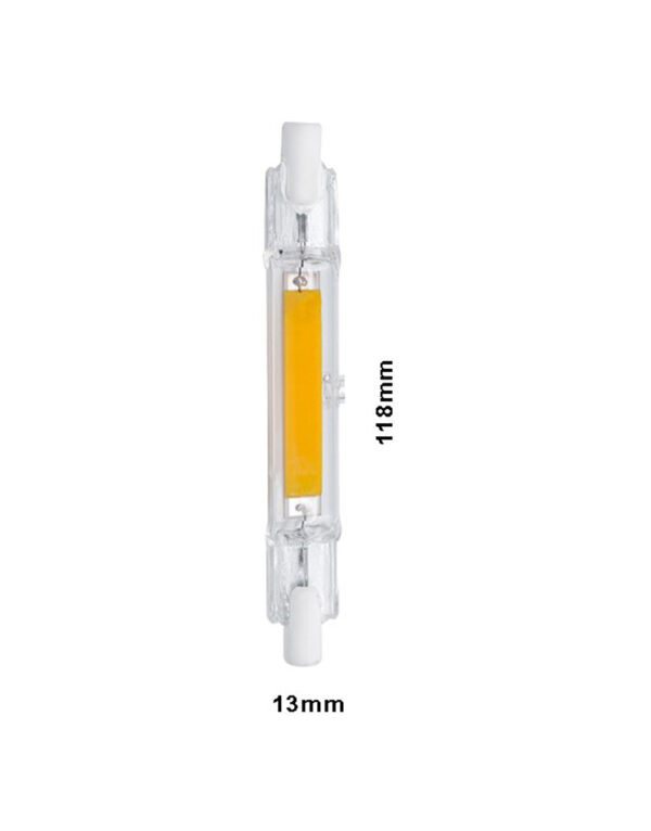 ΛΑΜΠΑ LED COB R7S 118MM GLASS 8W 3000K 220-240V 850lm  UNIVERSE – 2-U009164