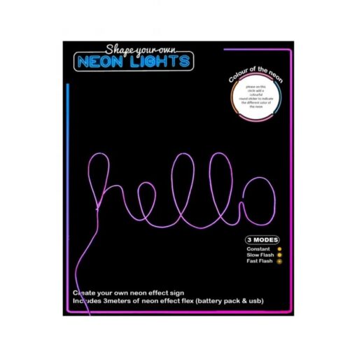 NEON FLUORESCENT LIGHT PINK 3m ΜΕ ΤΡΟΦΟΔΟΤΙΚΟ ΜΠΑΤΑΡΙΑΣ (2ΧΑΑ not icl.) UNIVERSE – 2-U011112