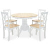 Dining set 5pcsd Lars Extendable Wooden-MDF in white-natural color D100(+38)x100x75cm 200-000296