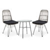 Garden dining set 3pcs Gaus-Naoki pakoworld metal black–pe gray 200-000376