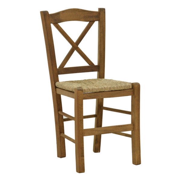Coffee shop chair with mat Seimi-Charchie pakoworld criss cross walnut wood 42x40x89cm 200-000739