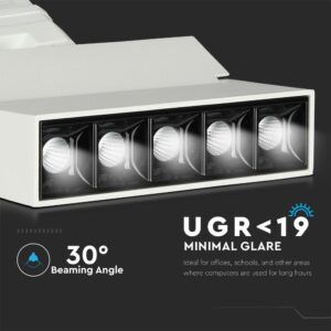 LED Φωτιστικό Ράγας 12W V-TAC PRO Samsung Chip Λευκό CRI 90 30° Φυσικό 4000K – 20004