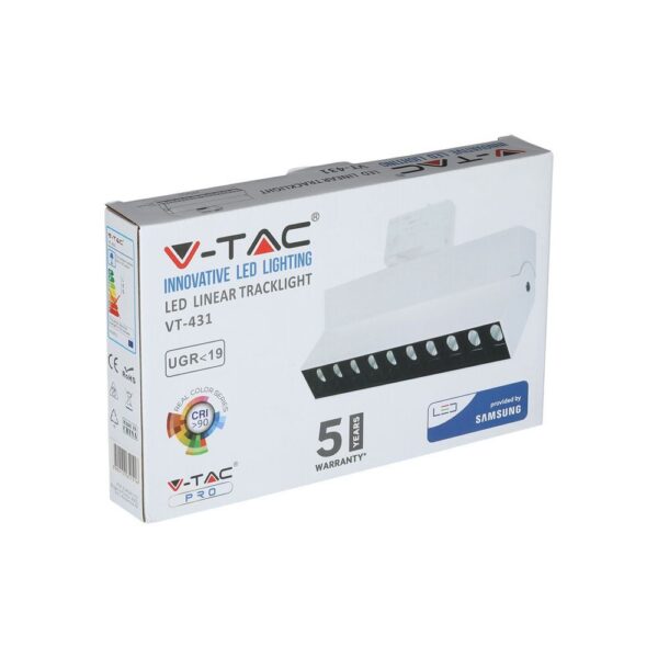 LED Φωτιστικό Ράγας 25W V-TAC PRO Samsung Chip Λευκό CRI 90 30° Φυσικό 4000K – 20010