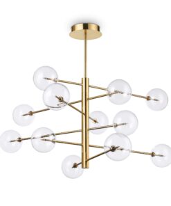 IDEAL LUX Κρεμαστό Φωτιστικό EQUINOXE 12xG4 Χρυσού Χρώματος – 200125