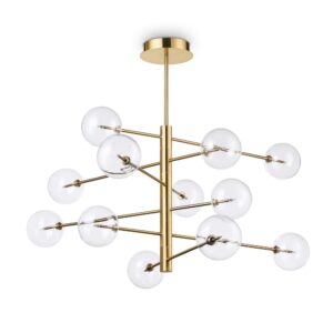IDEAL LUX Κρεμαστό Φωτιστικό EQUINOXE 12xG4 Χρυσού Χρώματος – 200125