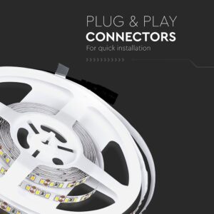 LED Ταινία 8W V-TAC Dimmable 800lm/m Ψυχρό Λευκό 6400K 5 Μέτρα – 212002