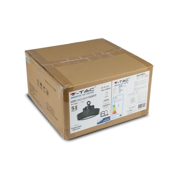 LED Καμπάνα Μαύρη 100W V-TAC PRO Samsung Chip 120° 16000lm IP65 Φυσικό 4000K – 20024