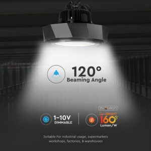 LED Καμπάνα Μαύρη 100W V-TAC PRO Samsung Chip 120° 16000lm IP65 Φυσικό 4000K – 20024