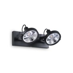 IDEAL LUX Πλαφονιέρα Οροφής GLIM 2xGU10 Μαύρου Χρώματος – 200248