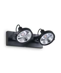 IDEAL LUX Πλαφονιέρα Οροφής GLIM 2xGU10 Μαύρου Χρώματος – 200248