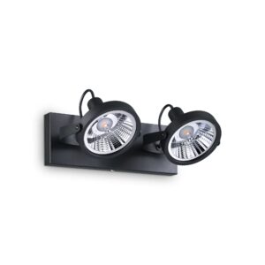 IDEAL LUX Πλαφονιέρα Οροφής GLIM 2xGU10 Μαύρου Χρώματος – 200248