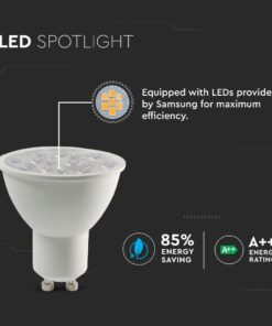 LED SPOT Λάμπα GU10 6W V-TAC PRO Samsung Chip 10° 500lm Φυσικό Λευκό 4000K – 20027