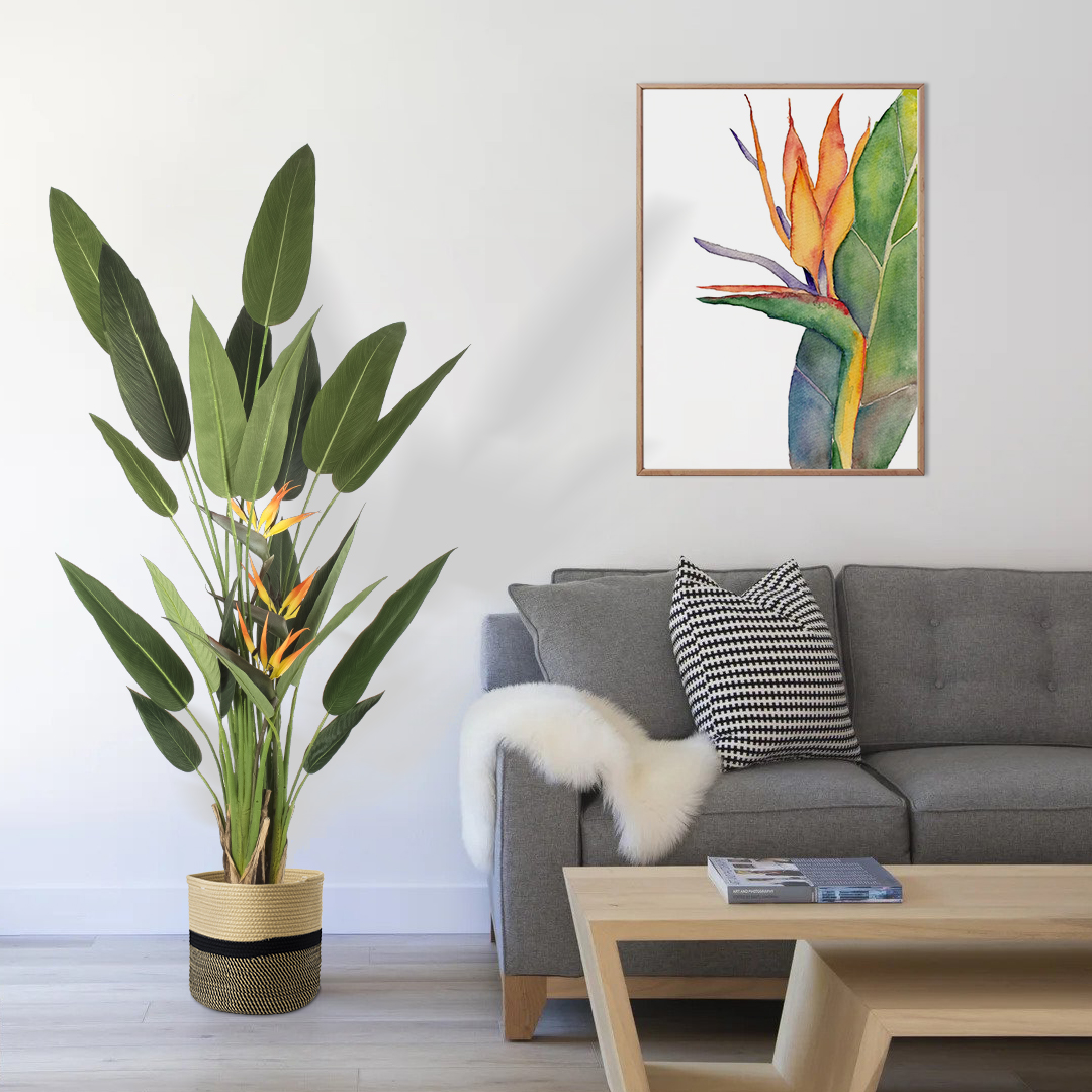 GloboStar® Artificial Garden STRELITZIA REGINAE 20033 Τεχνητό Διακοσμητικό Φυτό Στρελίτσια – Πουλί του Παραδείσου Υ180cm