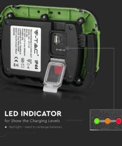 LED Προβολέας Φορητός με Micro USB & SOS Flash Επαναφορτιζόμενος 10W V-TAC PRO Samsung Chip 100° 700lm IP44 Φυσικό 4000K – 20037