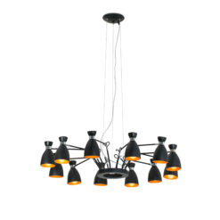 Faro Barcelona RETRO Κρεμαστό Πολύφωτο Μαύρου Χρώματος E14 – 20048