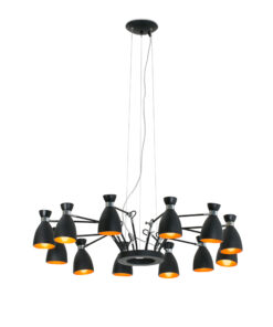 Faro Barcelona RETRO Κρεμαστό Πολύφωτο Μαύρου Χρώματος E14 – 20048