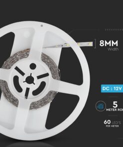 LED Ταινία 3.6W V-TAC Dimmable 400lm/m Κόκκινη 5 Μέτρα – 212015