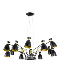 Faro Barcelona RETRO Κρεμαστό 12φωτο Φωτιστικό Μαύρου-Χρυσού Χρώματος – 20051