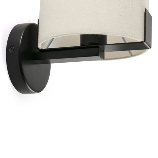 Faro Barcelona NILA BLACK WALL LAMP WHITE SHADE 1xE27 – 20052FR