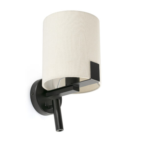 Faro Barcelona NILA BLACK WALL L. WHITE SHADE 1xE27 READR 3W3000K – 20053FR