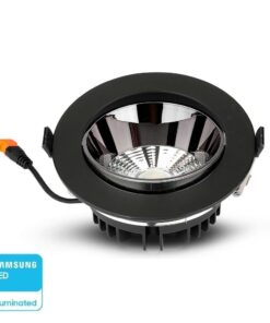 LED Φωτιστικό Χωνευτό COB 20W Μαύρο V-TAC PRO Samsung Chip 120° 1780lm Θερμό 3000K – 2120054