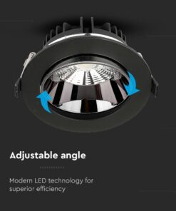 LED Φωτιστικό Χωνευτό COB 30W Μαύρο V-TAC PRO Samsung Chip 120° 2400lm Ψυχρό 6400K – 20059