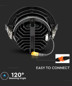 LED Φωτιστικό Χωνευτό COB 30W Μαύρο V-TAC PRO Samsung Chip 120° 2400lm Ψυχρό 6400K – 20059